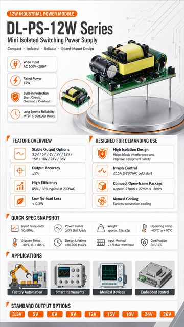 DL-PS-12W Series Mini Isolated Switching Power Supply
